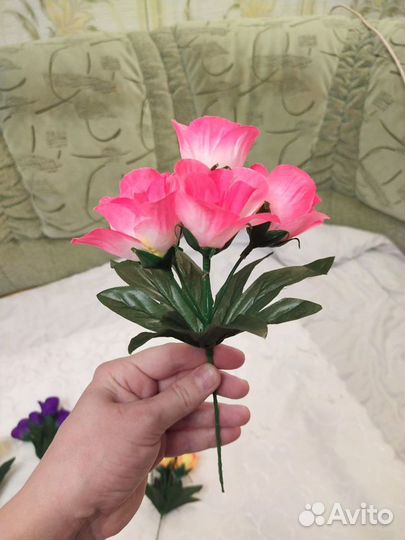 Цветы искусственные Роза Бордюрная