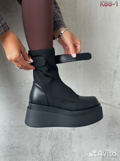 Ботинки на высокой подошве эко