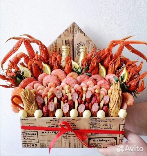 Съедобные Букеты с раками, крабами, креветками