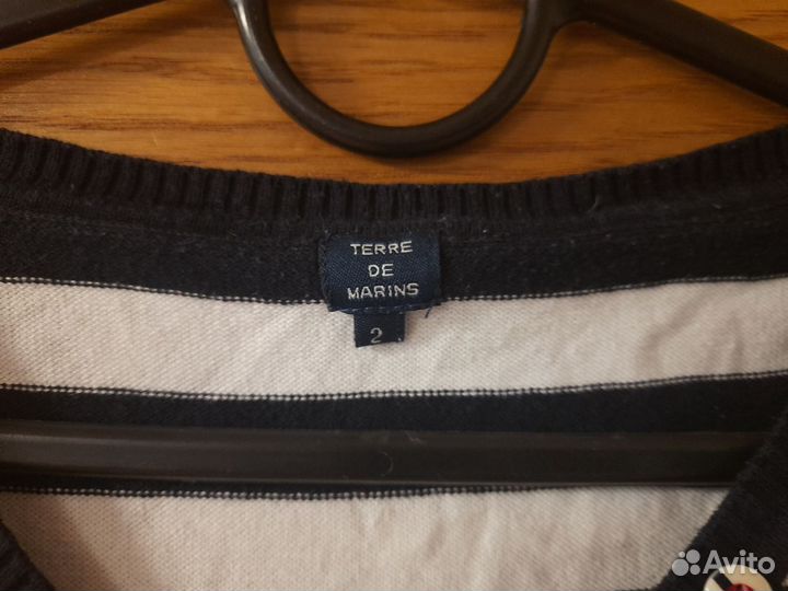 Джемпер в полоску 42 тонкий трикотаж Франция