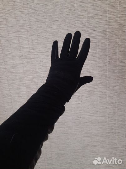 Перчатки женские кожаные размер 7 длинные