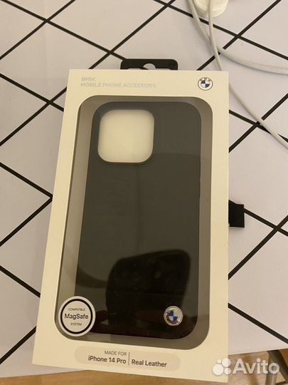 Кожанный чехол iPhone 14 pro Bmw