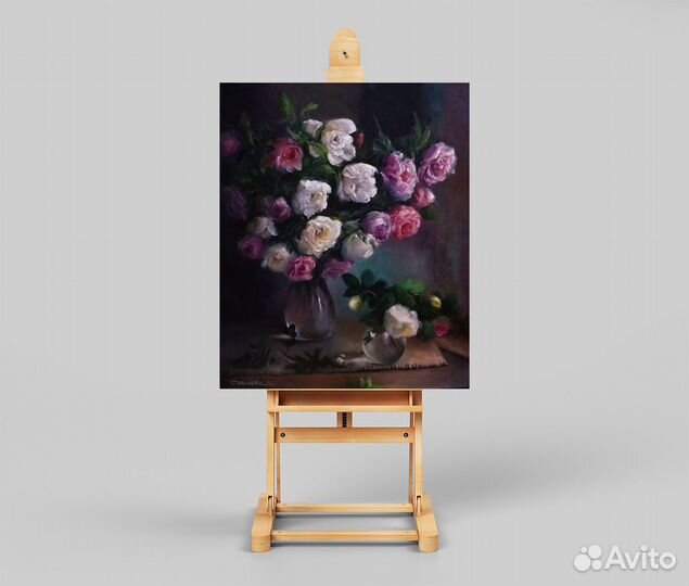 Картина маслом на холсте цветы на заказ