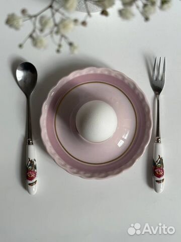 Пашотницы подставки для яиц розовый фарфор винтаж