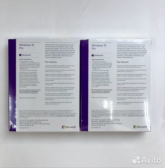 Windows 10 Pro Box Original Запечатанные