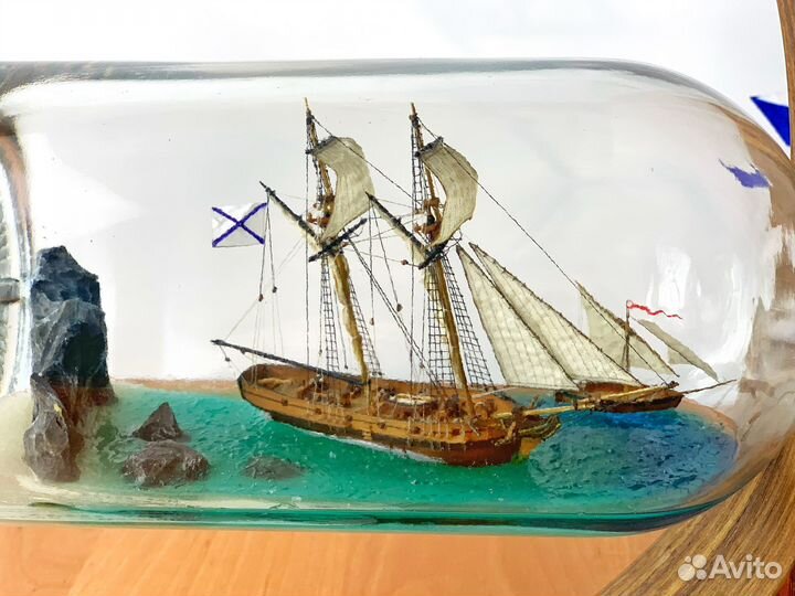 Корабль в бутылке шхуна 