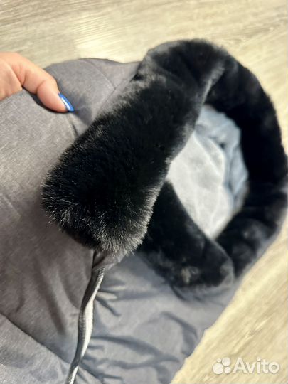 Новый зимний конверт с мехом в коляску