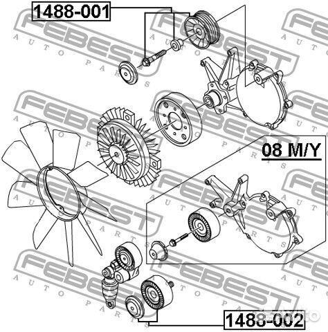 1488001 Ролик обводной комплект