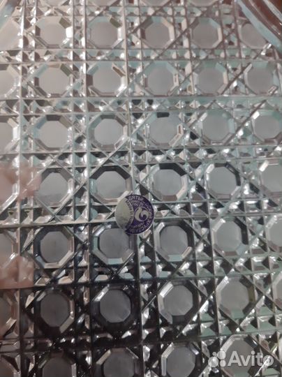 Хрустальная подставка посуда поднос дятьковский