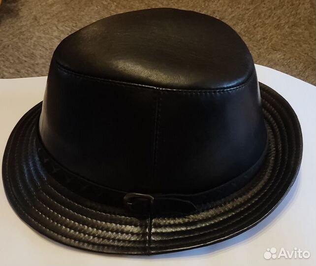 Шляпа кожаная мужская