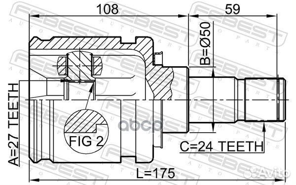 ШРУС внутренний перед лев 0111ACV30LH Febest