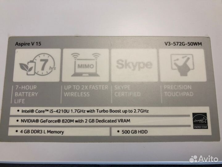 Ноутбук acer aspire v3 572g