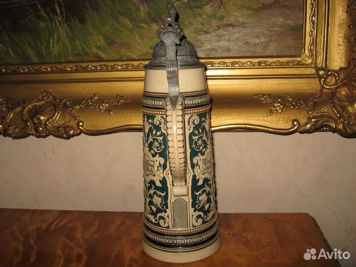 Антикварная пивная кружка 2 литра клеймо