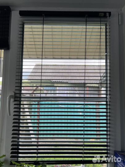 Жалюзи чёрные ширина 90см