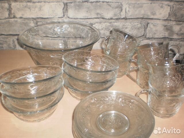 Набор стеклянной посуды 19 предметов новый