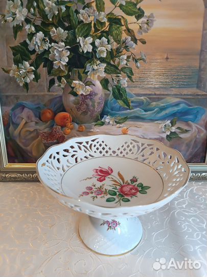Винтажная ваза для фруктов (конфет)