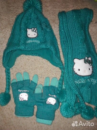 Шапка, шарф, перчатки Hello Kitty