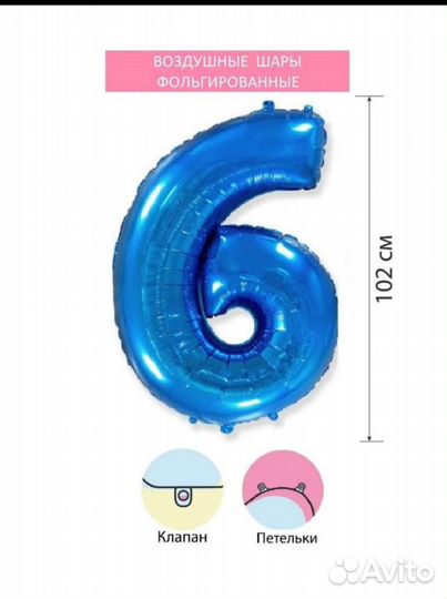 Цифра 6, воздушный шар