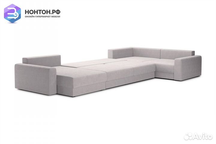 Диван п-образный тик-так Омега бежевый