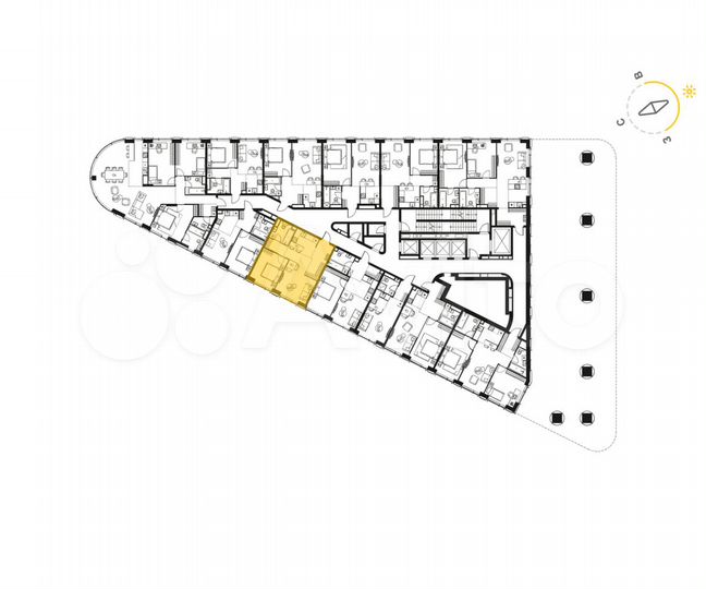 2-к. квартира, 51,4 м², 3/19 эт.