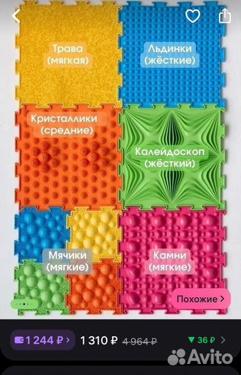 Развивающий коврик массажный