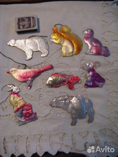 Картонаж СССР ёлочные игрушки 8 шт редкие