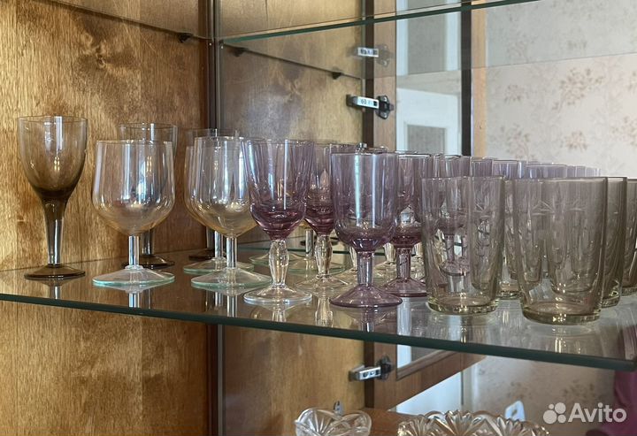 Наборы стеклянных рюмок и фужеров