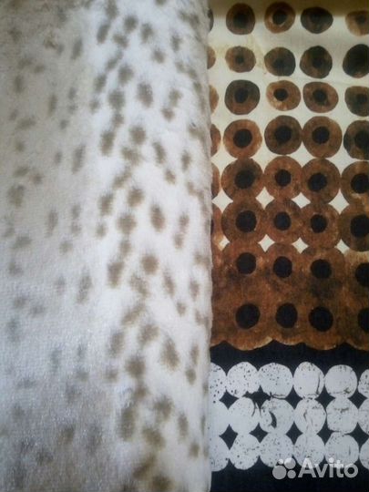 Отрез ткани.Мех и джинс стрейч хлопок