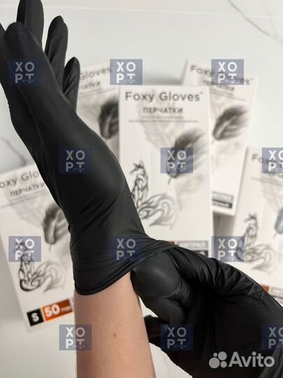 Перчатки одноразовые нитриловые foxy gloves опт