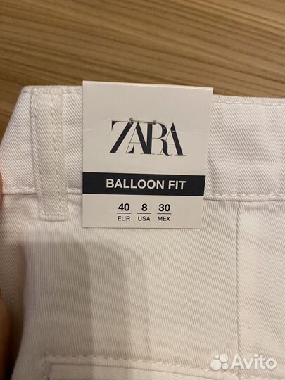 Белые Джинсы Zara balloon бананы слоучи 40 (46)