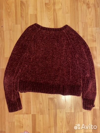 Бордовый свитер H & M размер M