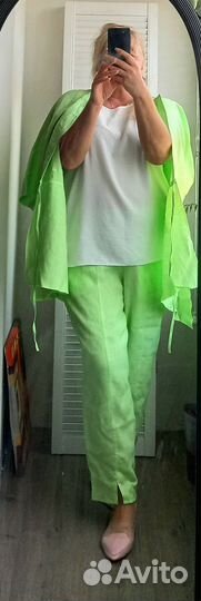 Яркий брючный костюм лето лён Польша