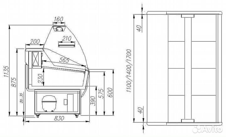 Витрина холодильная Carboma G85 SM 1,2-1 (вхс-1,2)