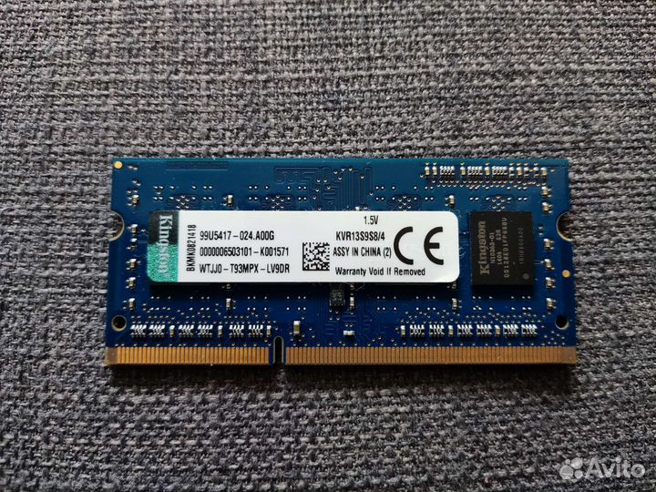 Оперативная память Kingston kvr13s9s8/4 4 гб