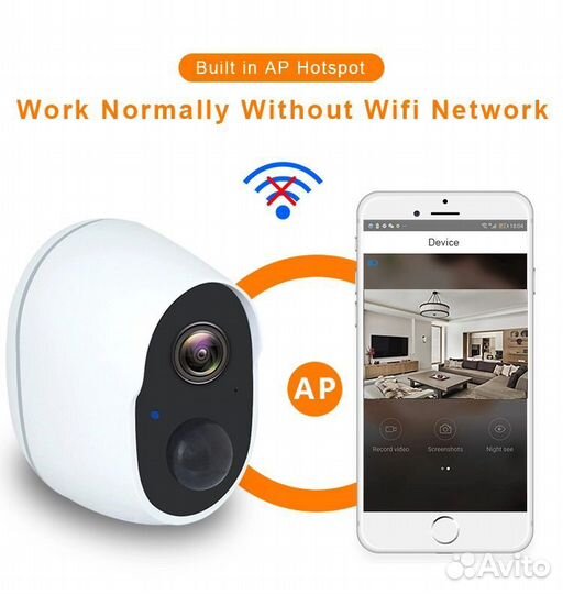 Автономная WI-FI IP камера 1080P С аккумулятором