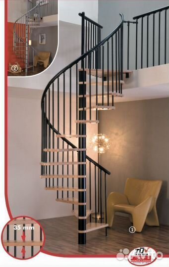 Винтовая лестница spiral effect d120