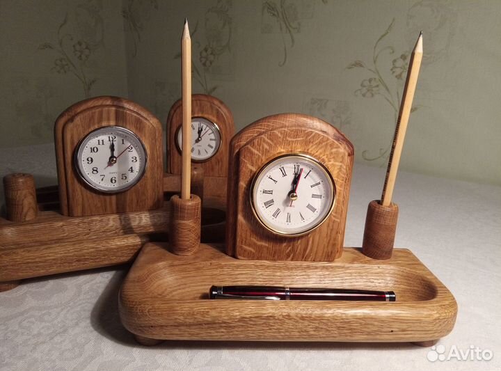 Часы офисные часы настольные часы дерево часы дуб