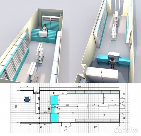 Визуализация 3Д торгового зала