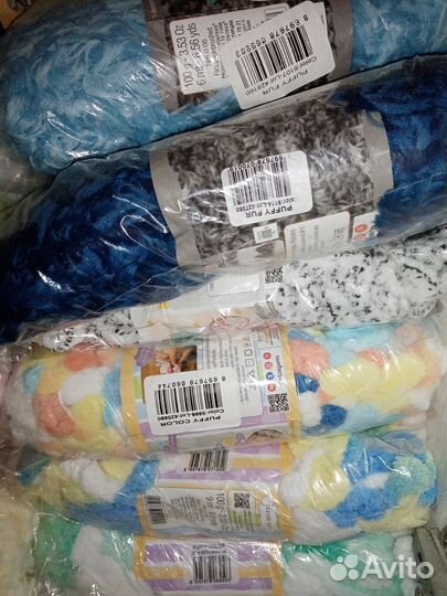 Пряжа alize puffy color и puffy fur