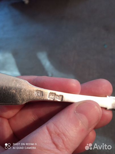 Серебряные чайные ложки 84пр 1876 г, 38гр