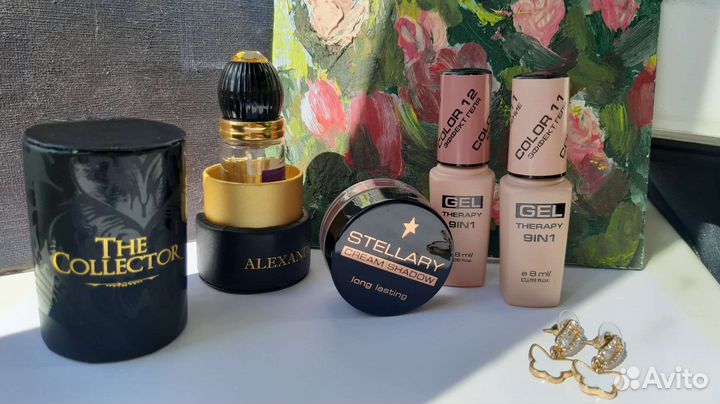 Парфюм Alex J.,серьги,тени,лаки