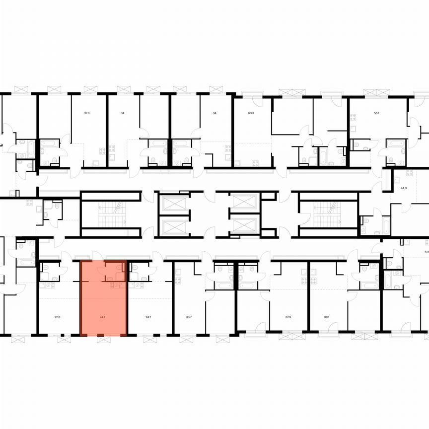 Квартира-студия, 24,7 м², 14/24 эт.