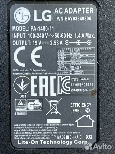 Оригинальный блок питания 19V 2.53A для телевизора