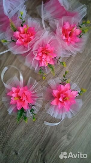 Свадебные ленты на машину, украшения, аксессуары