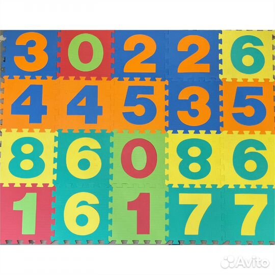 Развивающий теплый коврик эва пазл цифры