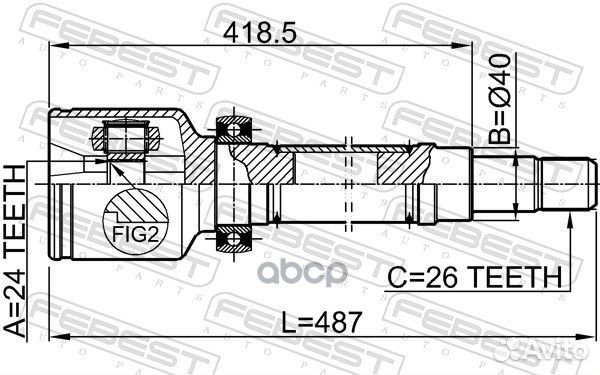 Шрус внутренний перед прав Febest 958 C1371R