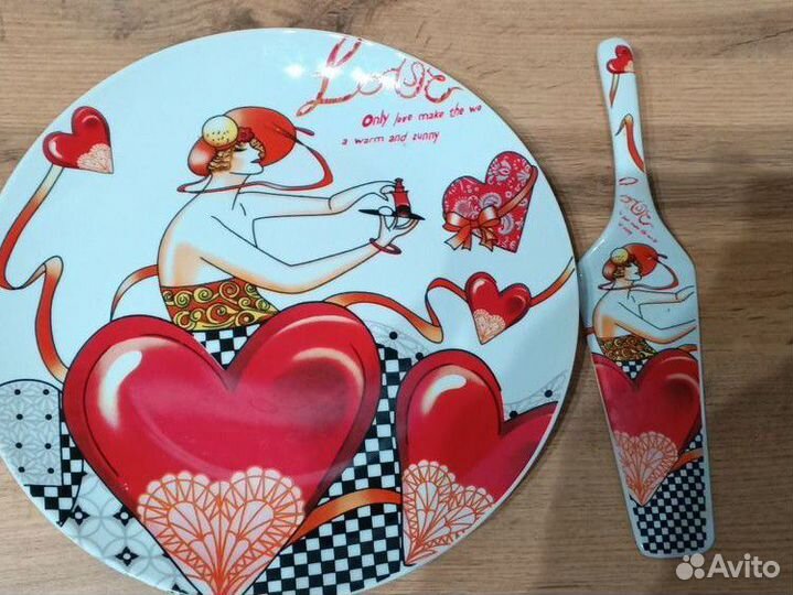 Тарелка сервировочная для торта с лопаткой