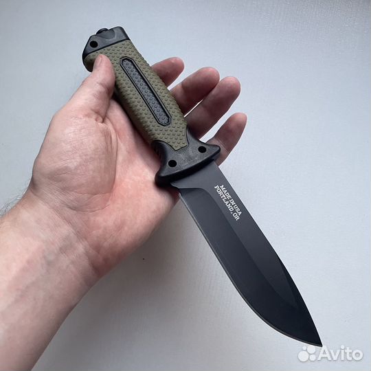 Нож походный Турист зеленый + ножны