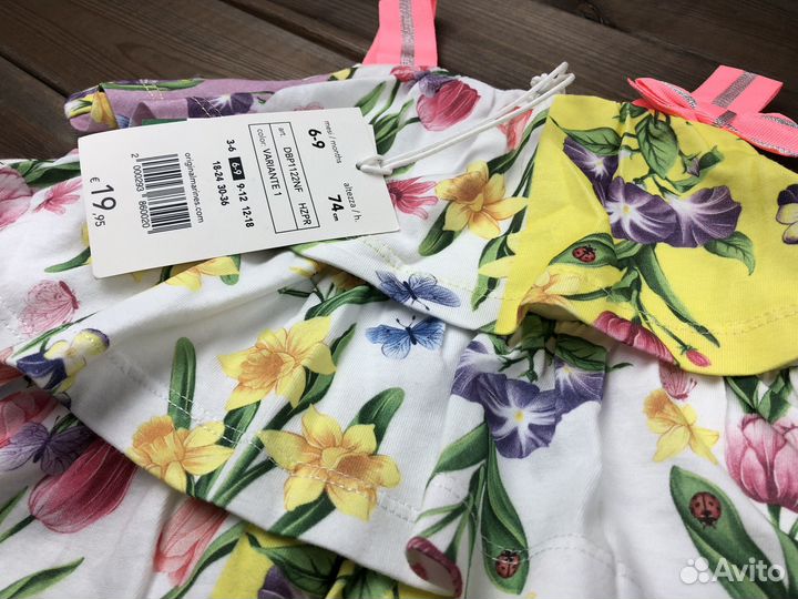 Платье сарафан в цветочек для девочки 68 74