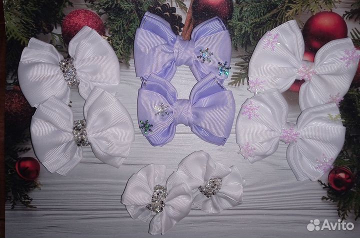 Новогодние бантики для волос